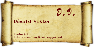 Dévald Viktor névjegykártya